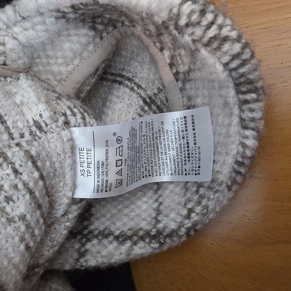 Banana Republic Oversized Wool Barn Jacket Shacket Plaid Black White Warm - Picture 6 of 6